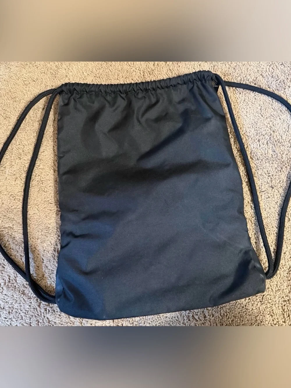 adidas Black Drawstring Sack with Gold Stripe Accents